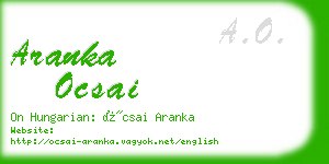 aranka ocsai business card